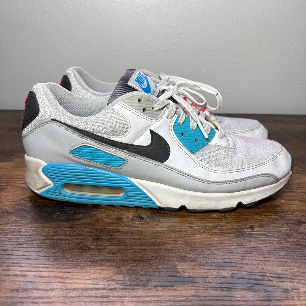 Nike Air Max 90 Laser Blue Radiant Red Mens Sneakers CV8839-100 White Size 12